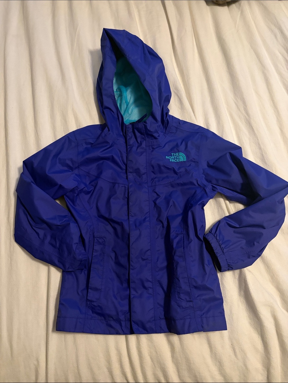 The North Face Girls' Royal Blue Hooded Raincoat